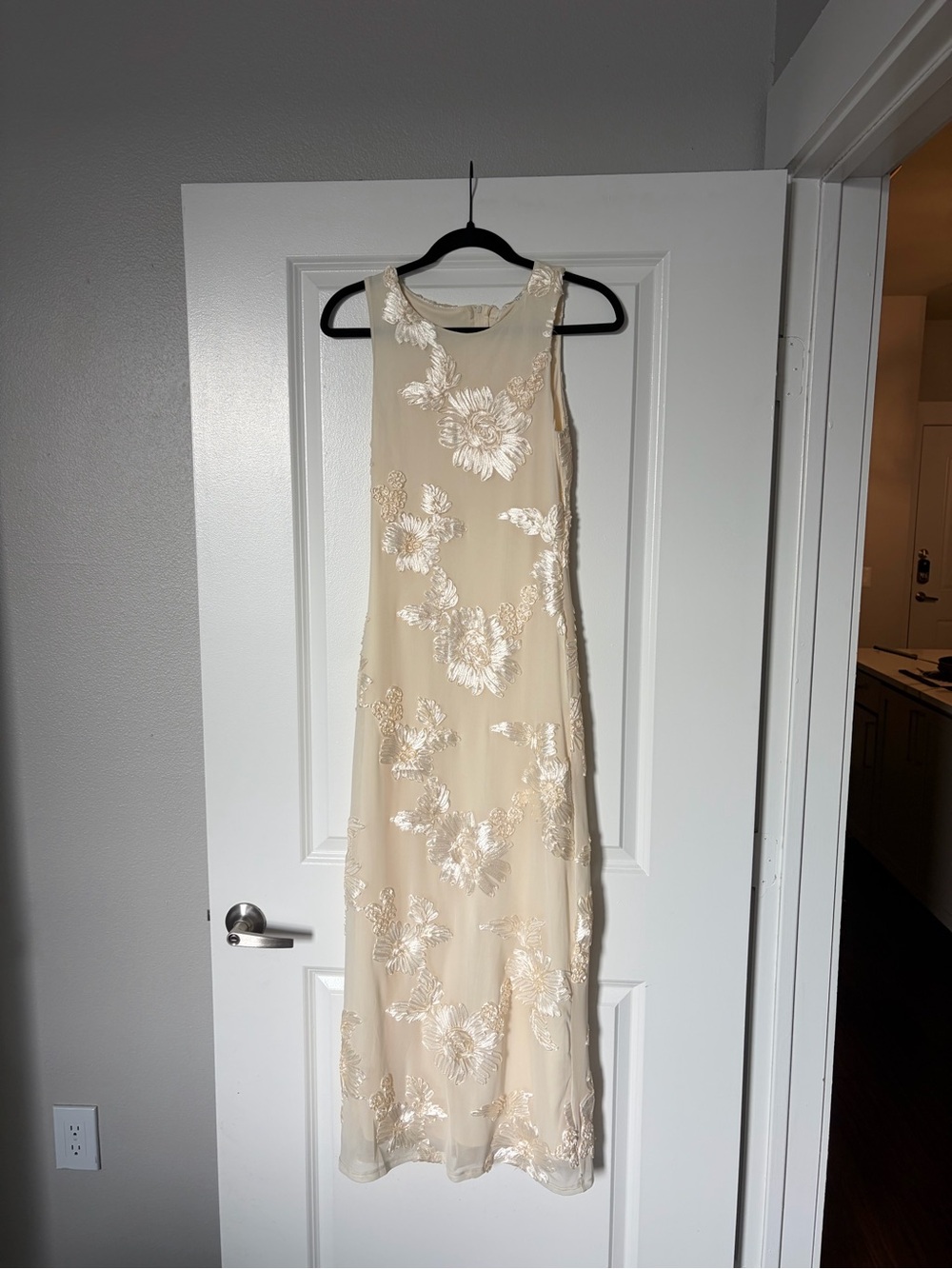 Altar'd State Yellow Embroidered Maxi Dress